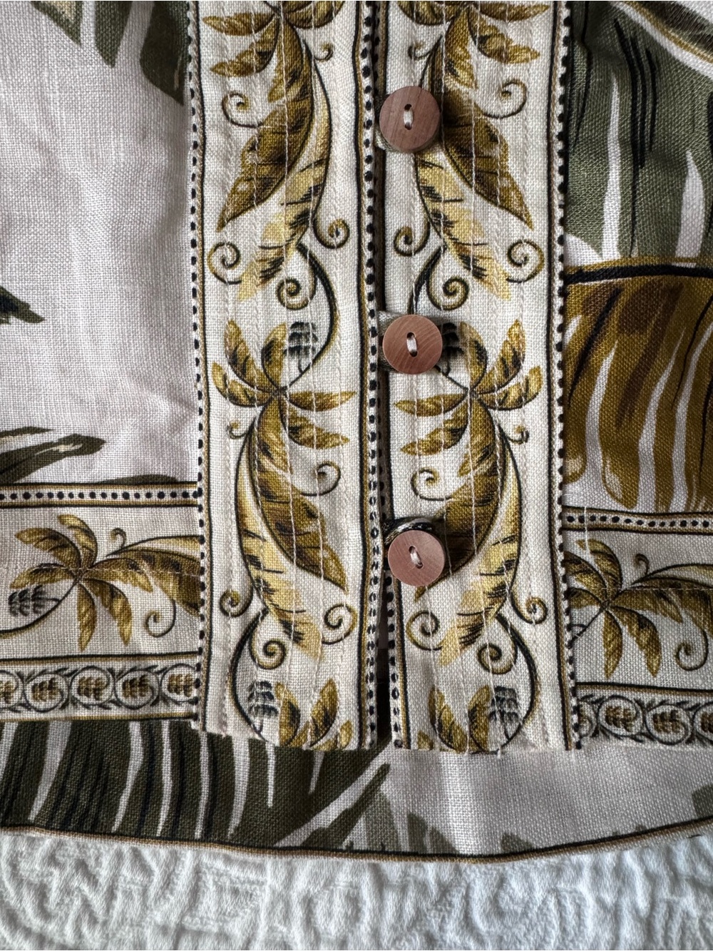 Farm Rio Off-White Trancoso Buttoned Mini Dress - Picture 10 of 11